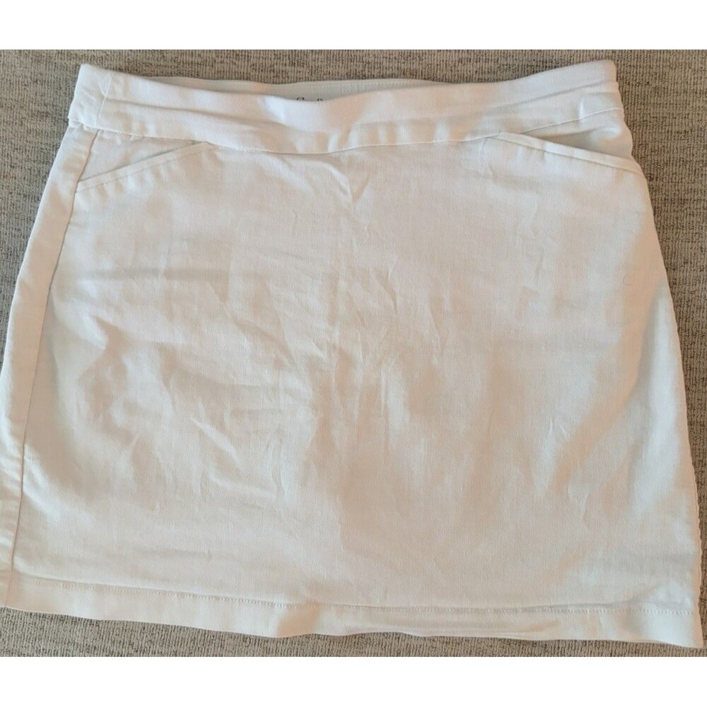 Croft & Barrow The Effortless Stretch Skort womens sz 14 White Pockets Shorts